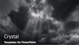  Presentation with rain clouds - PPT theme featuring dark-dramatic-sky-with-black background and a dark gray colored foreground