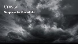  Presentation with rain sky - PPT theme having dark-dramatic-sky-with-black background and a gray colored foreground