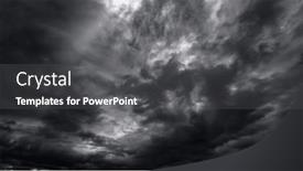  Presentation with rain sky - PPT theme featuring dark-dramatic-sky-with-black background and a dark gray colored foreground