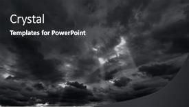  Presentation with rain clouds - Theme having dark-dramatic-sky-with-black background and a  colored foreground