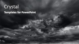  Presentation with rain clouds - Slides having dark-dramatic-sky-with-black background and a dark gray colored foreground
