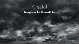  Presentation with rain clouds - PPT theme consisting of dark-dramatic-sky-with-black background and a dark gray colored foreground