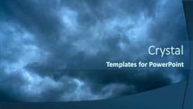  Presentation with thunderstorm - Cool new theme with dark-dramatic-thunderstorm-clouds-cloudscape backdrop and a ocean colored foreground