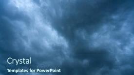  Presentation with thunderstorm - Theme featuring dark-dramatic-thunderstorm-clouds-cloudscape background and a ocean colored foreground