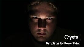  Presentation with evil - Presentation design consisting of dark evil face on black background background and a black colored foreground