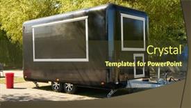  Presentation with food truck - PPT layouts featuring dark-food-truck-or-food background and a tawny brown colored foreground