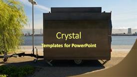  Presentation with food truck - Presentation theme with dark-food-truck-trailer background and a tawny brown colored foreground