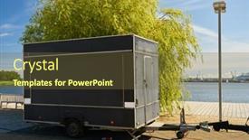  Presentation with food truck - Presentation consisting of dark-food-truck-trailer background and a  colored foreground