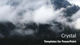  Presentation with dark forest - Presentation design featuring dark forest with fog in nothern europe background and a dark gray colored foreground