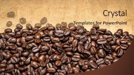  Presentation with french beans - Cool new slide set with dark french roast coffee beans backdrop and a  colored foreground