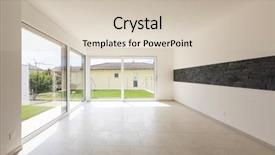  Presentation with green lawn - Colorful slide deck enhanced with dark garden design - large room with large bright backdrop and a soft green colored foreground