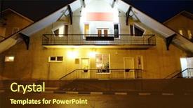  Presentation with dark night - Audience pleasing presentation design consisting of dark garden design - night country house backdrop and a  colored foreground