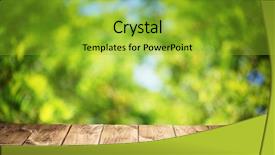  Presentation with green foliage - Presentation design consisting of dark garden design - old wooden table top background and a  colored foreground