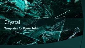  Presentation with dark green abstract - PPT theme enhanced with dark-green-abstract-ice-texture background and a ocean colored foreground