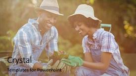  Presentation with dark green - Presentation theme enhanced with free dark green - happy couple in the garden background and a coral colored foreground