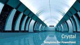  Presentation with dark green - PPT layouts consisting of dark green metro station background and a teal colored foreground
