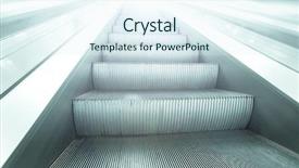  Presentation with dark green - Theme featuring dark green steps of escalator background and a sky blue colored foreground