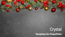  Presentation with dark grey - Audience pleasing slide deck consisting of dark grey - christmas composition with fir tree backdrop and a gray colored foreground