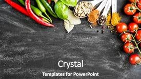  Presentation with herbs - Beautiful PPT layouts featuring dark grey - food background for text backdrop and a dark gray colored foreground
