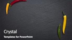  Presentation with peppers - Colorful slide set enhanced with dark grey - four colorful chili peppers isolated backdrop and a dark gray colored foreground