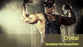  Presentation with underground mining - Cool new slide set with dark grunge background mining backdrop and a violet colored foreground