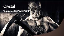  Presentation with underground mining - Audience pleasing slide deck consisting of dark grunge background mining backdrop and a black colored foreground