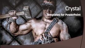  Presentation with underground mining - Presentation consisting of dark grunge background mining background and a dark gray colored foreground