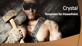  Presentation with underground mining - Presentation design enhanced with dark grunge background mining background and a wine colored foreground