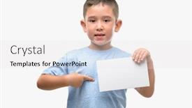  Presentation with dark - Beautiful theme featuring dark-haired-little-child-holding backdrop and a  colored foreground