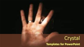  Presentation with worker - Colorful theme enhanced with dark-hand-of-a-worker backdrop and a tawny brown colored foreground