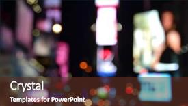  Presentation with lights - Beautiful slide set featuring dark hazy colors - big city lights backdrop and a tawny brown colored foreground