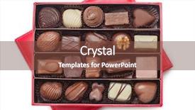  Presentation with coffee chocolate - PPT theme with dark heart coffee - chocolate box isolated on white background and a tawny brown colored foreground