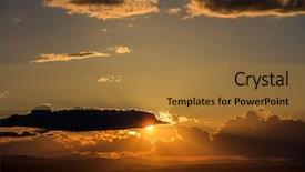  Presentation with sunrise - Slide set featuring dark heavy clouds and sunray background and a  colored foreground