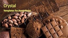  Presentation with dark homemade chocolate bars - Beautiful PPT layouts featuring homemade chocolate bars and cocoa backdrop and a tawny brown colored foreground