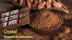  Presentation with dark homemade chocolate bars - Audience pleasing presentation theme consisting of dark homemade chocolate bars backdrop and a tawny brown colored foreground