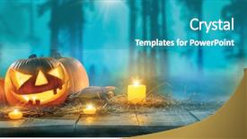  Presentation with spooky - PPT theme enhanced with dark horror background celebration theme background and a teal colored foreground