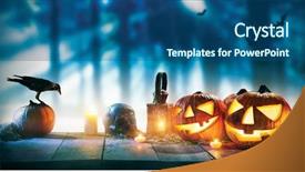  Presentation with spooky - Theme with dark horror background celebration theme background and a ocean colored foreground