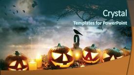  Presentation with spooky - Colorful PPT layouts enhanced with dark horror background celebration theme backdrop and a ocean colored foreground