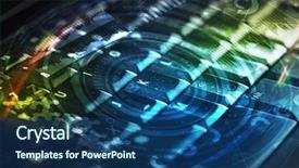  Presentation with cyber security - Presentation theme with dark keyboard with cyber security background and a ocean colored foreground