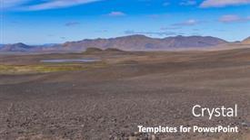  Presentation with lava - Presentation theme consisting of dark-lava-desert-great-vastness and a gray colored foreground