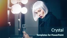  Presentation with black women beautiful woman - Presentation theme consisting of darkness light - beautiful serious young woman drinking background and a ocean colored foreground