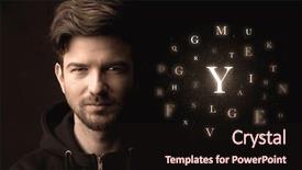  Presentation with intelligence - Slides featuring male face - close-up of handsome businessman background and a black colored foreground