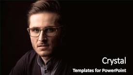  Presentation with close up of young girls - Slide set featuring business people shadow - young man close up portrait background and a black colored foreground