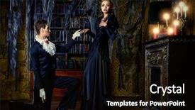  Presentation with abandoned - PPT layouts having dark lord - beautiful man and woman vampires background and a black colored foreground