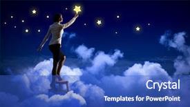  Presentation with night stars - Presentation theme consisting of dark matter - image of young woman lighting background and a  colored foreground