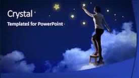  Presentation with night stars - Cool new slide deck with dark matter - image of young woman lighting backdrop and a  colored foreground