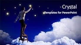  Presentation with night stars - PPT theme consisting of dark matter - image of young woman lighting background and a  colored foreground