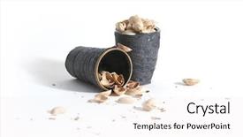  Presentation with matter - Cool new presentation theme with dark matter - two cups of nuts backdrop and a  colored foreground