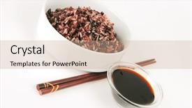  Presentation with soy - Beautiful PPT theme featuring dark mixed rice in white bowl with soy backdrop and a coral colored foreground