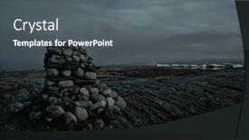  Presentation with mountain top - Slide deck having dark-moody-northern-landscape-cairn background and a gray colored foreground